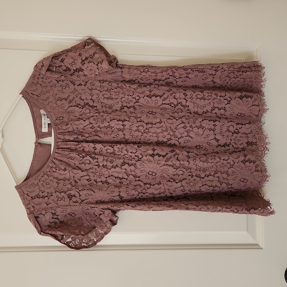 Rose + Olive Lavender Lace Top
